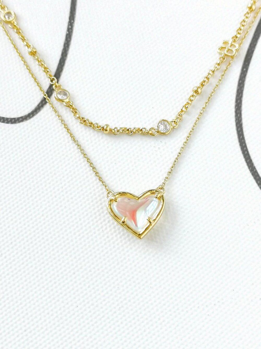 ✨Alicia Bonnie✨ Love Gold Necklace Dichroic Glass